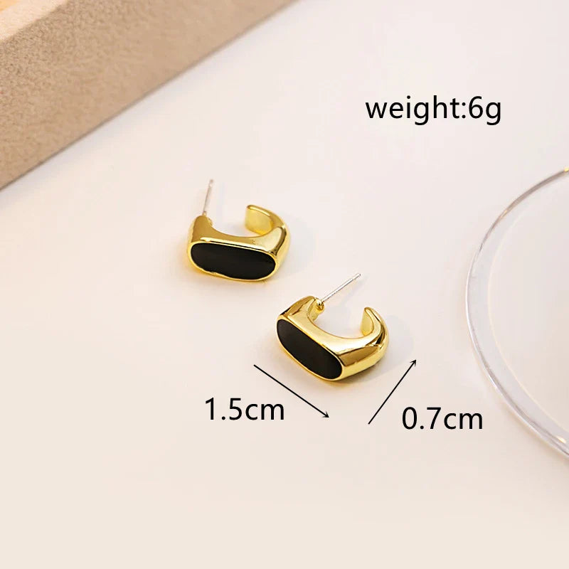 Enamel Stud Earrings