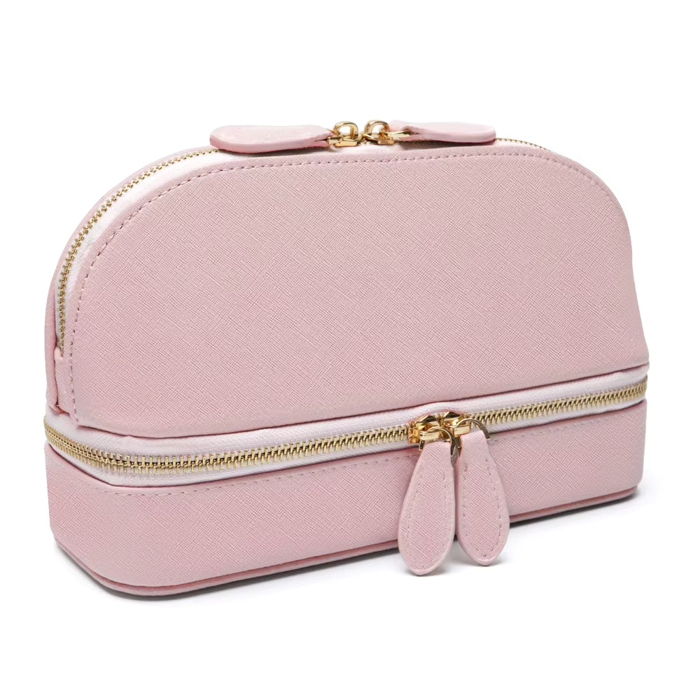 Ysure New Trend Double-deck Elegant Capacity Zipper Toiletry Beauty Jewelry Storage Bag Women Makeup Portable Cosmetic Bag