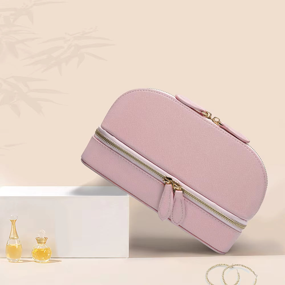 Ysure New Trend Double-deck Elegant Capacity Zipper Toiletry Beauty Jewelry Storage Bag Women Makeup Portable Cosmetic Bag