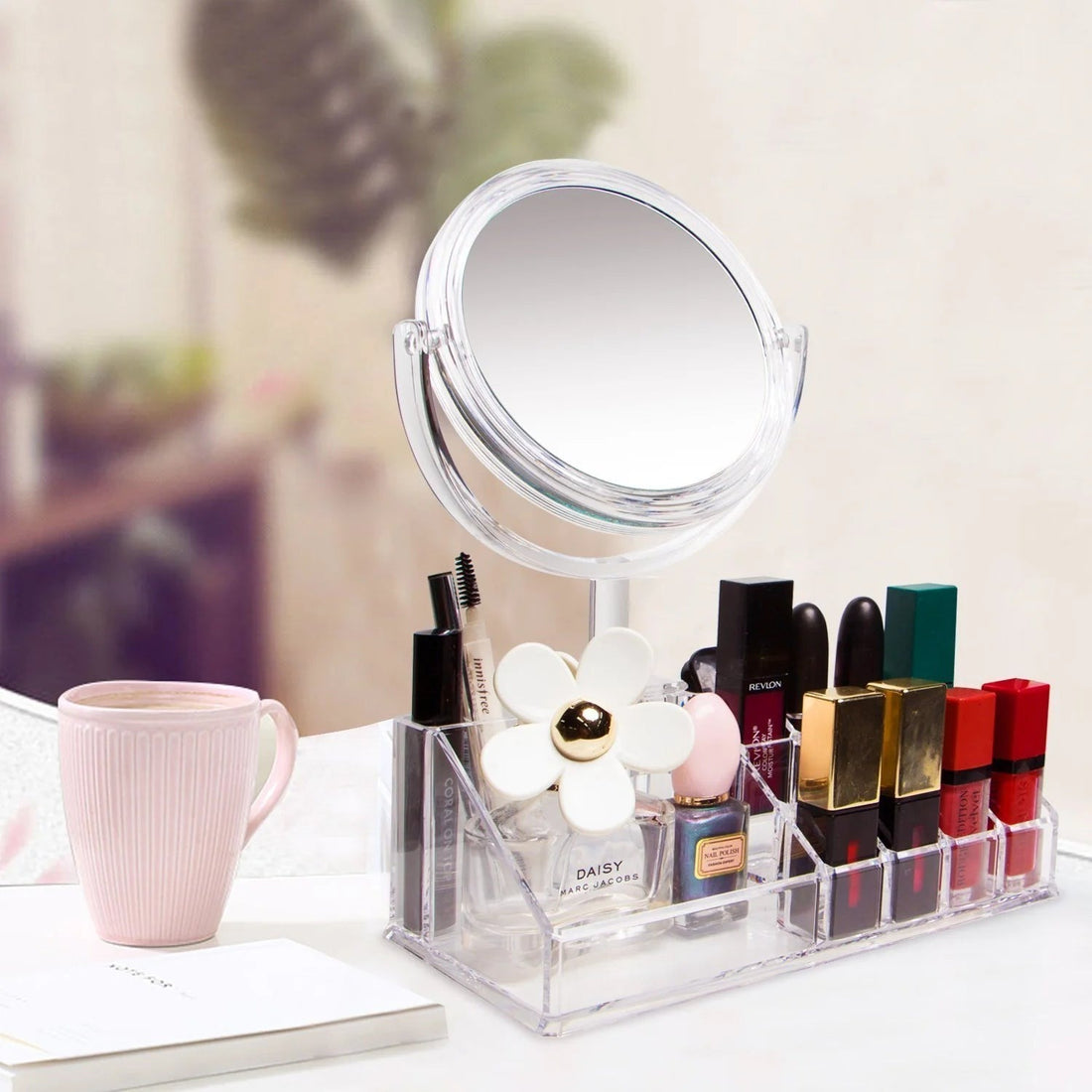 Acrylic Cosmetic Organizer with Mirror